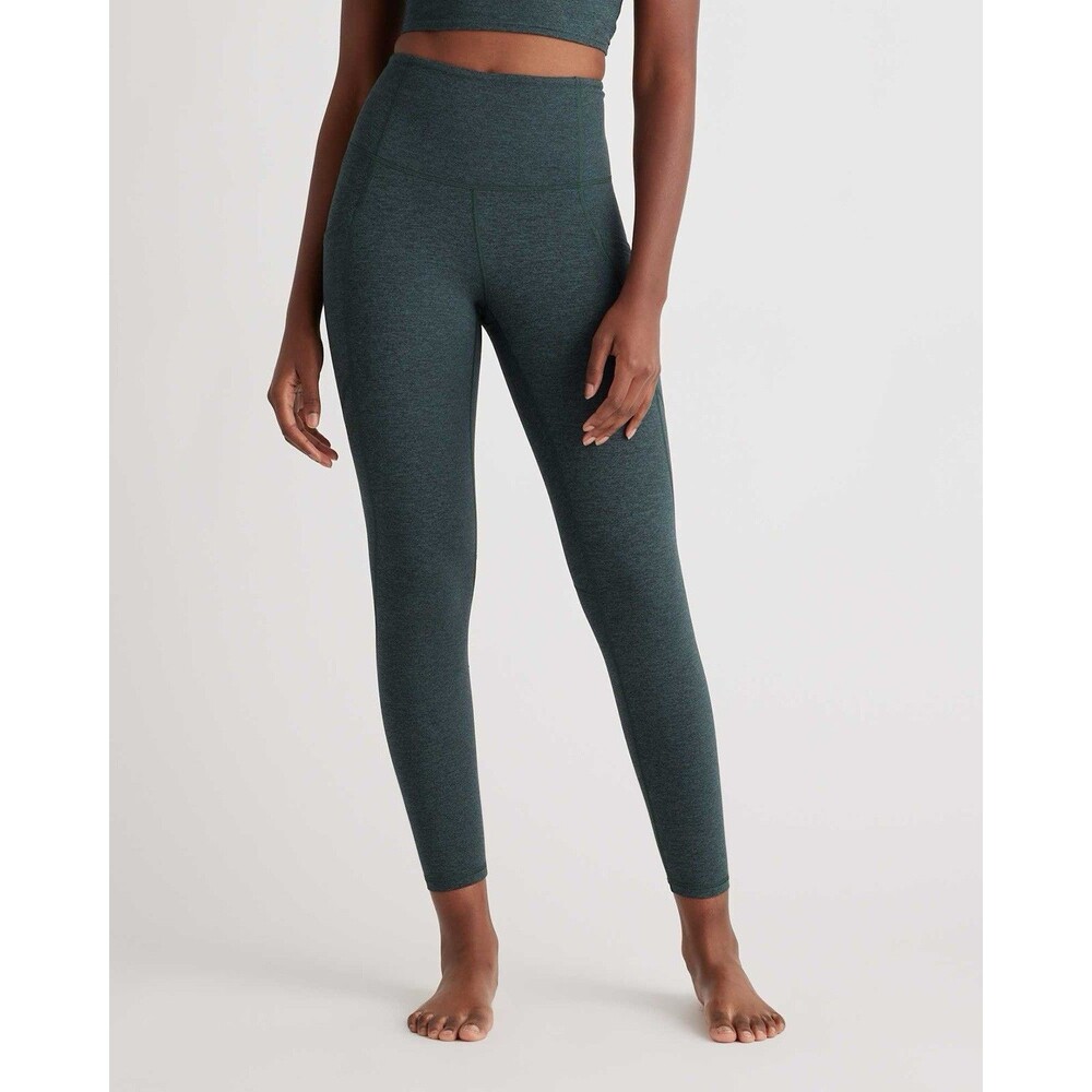 Quince Women’s  Ultra-Soft High-Rise Pocket Legging Heather Green Leggings Small